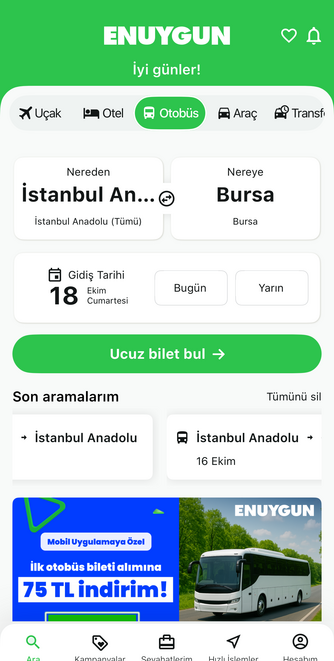 Telefondan online otobüs bileti nasıl alınır?