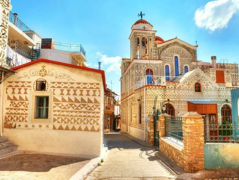 Chios Kasabası sokak manzara