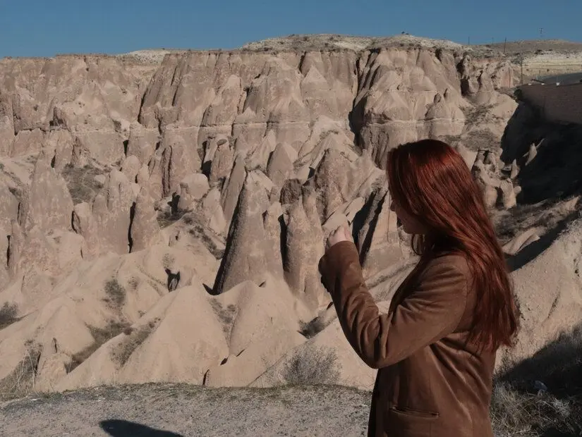 Kapadokya Devrent Vadisi'nde doğanın oluşturduğu tuhaf formlardaki kaya oluşumları