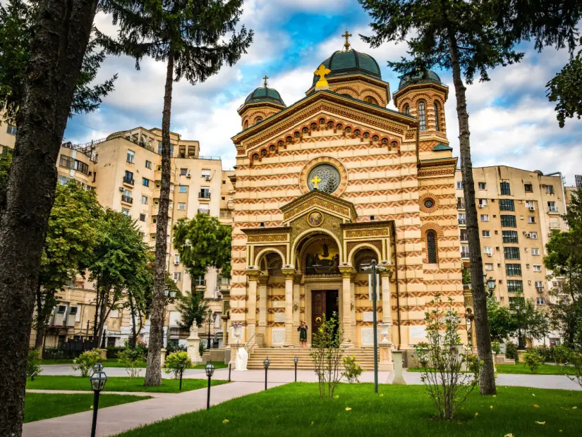 Domnita Balasa Kilisesi - Bükreş, Romanya'daki Biserica Domnita Balasa dış cephesi
