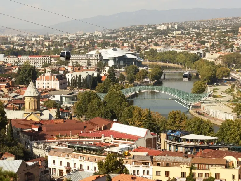 Eski Tiflis'in panoramik manzarası, Gürcistan