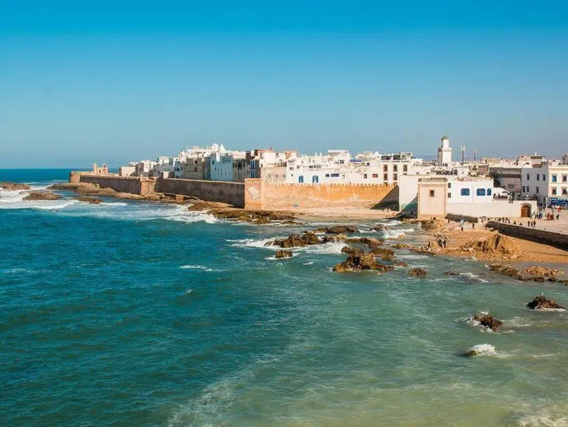 Fas'ta Essaouira eski şehir havadan görünümü