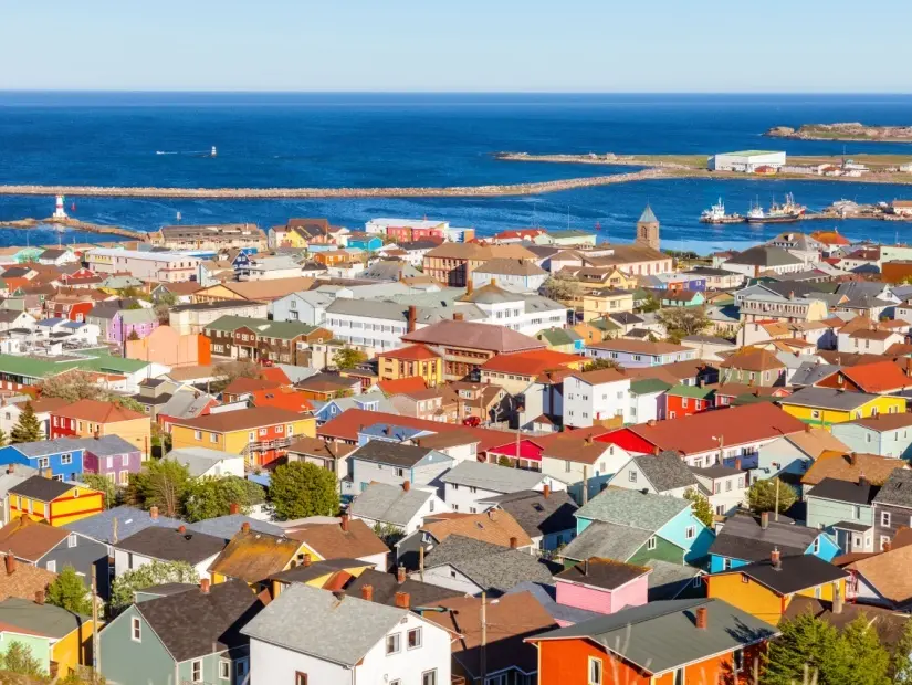 Saint Pierre panoraması. Saint Pierre, Saint Pierre ve Miquelon.