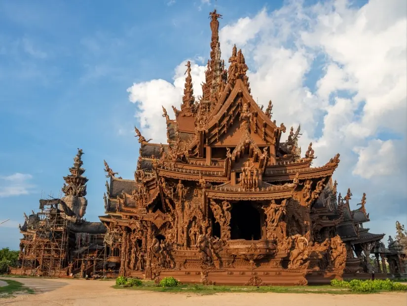Pattaya Tayland Asya'daki Hakikat Tapınağı Müzesi