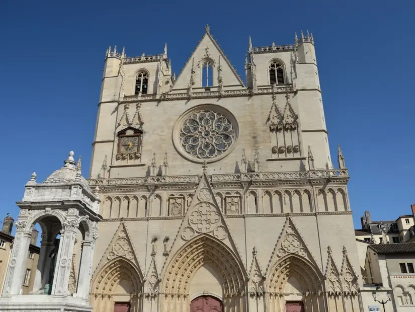 Saint Jean Katedrali (Cathédrale Saint-Jean-Baptiste), Lyon, Fransa, Avrupa