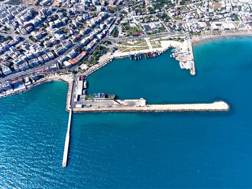  Mersin Taşucu Limanı havadan görünümü