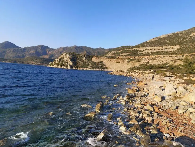 yunanistan Peloponez'deki körfez manzarası