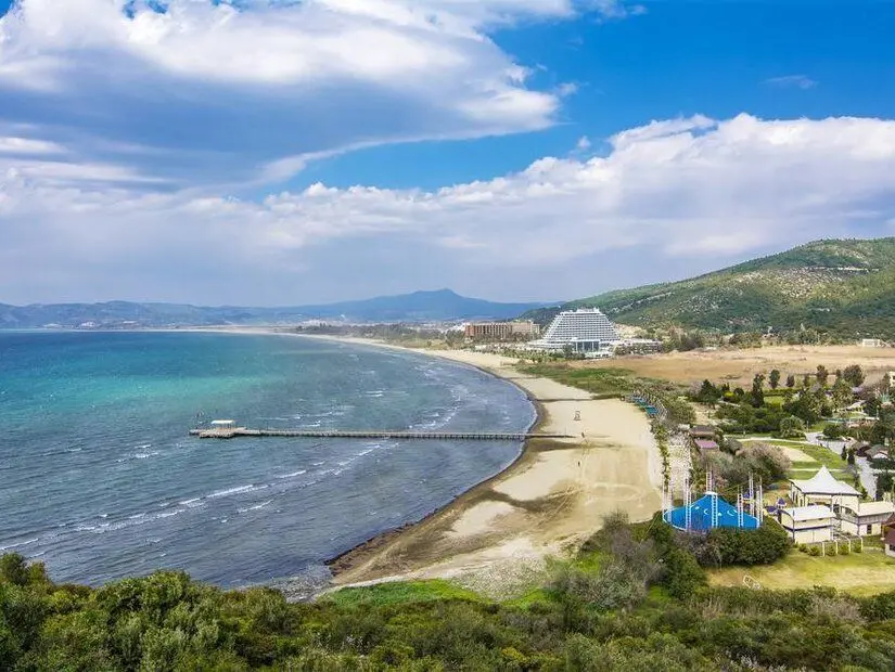 Pamucak Plajı havadan görünümü