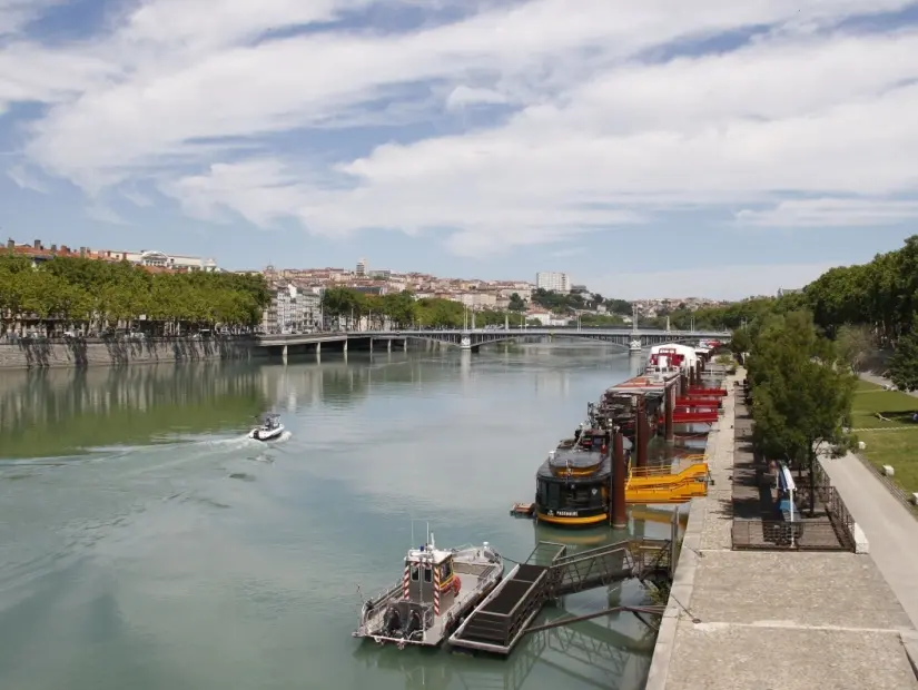 Lyon'daki Rhône Nehri - Fransa
