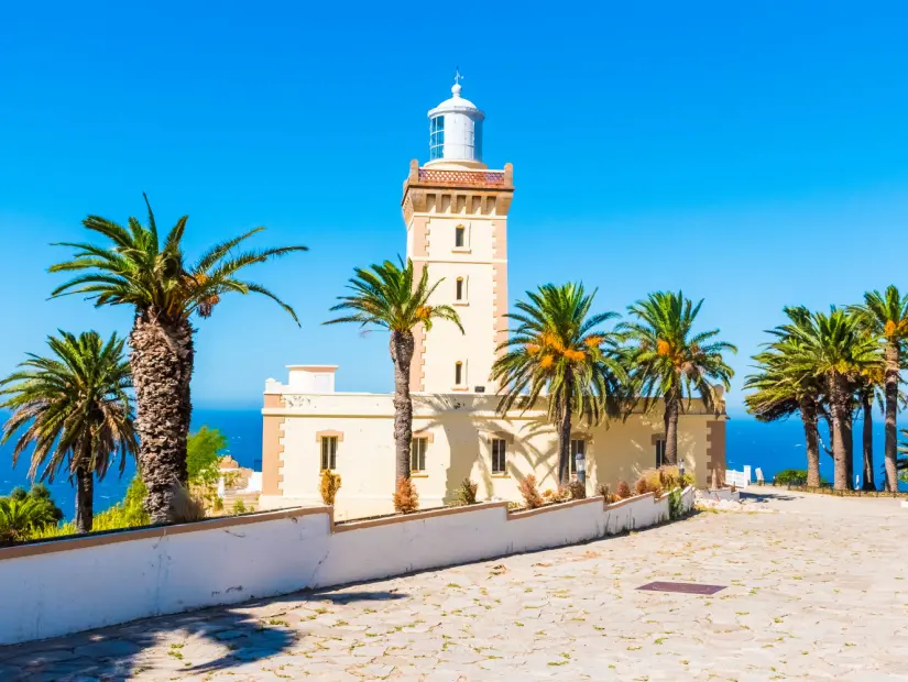 Cap Spartel Güzel Deniz Feneri Tanger şehir ve Cebelitarık, Afrika Fas yakın