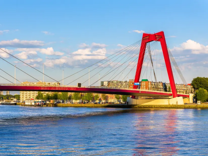 Rotterdam - Hollanda'daki Willemsbrug veya Williams Köprüsü