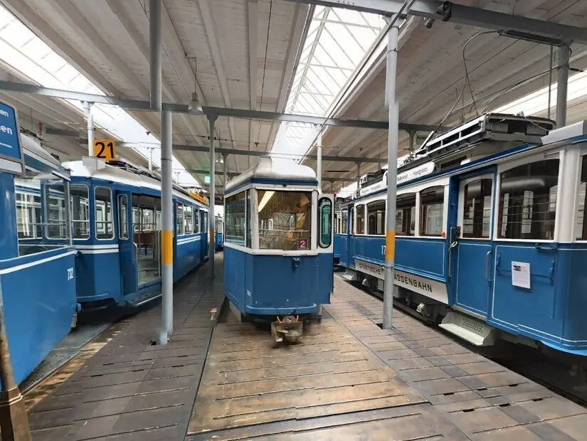 Zürih Tramvay Müzesi  iç görünümü