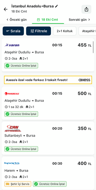 Telefondan online otobüs bileti nasıl alınır?