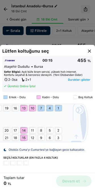 Telefondan online otobüs bileti nasıl alınır?