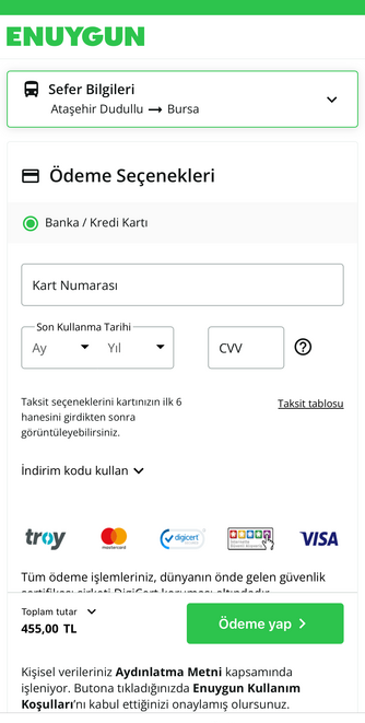 Telefondan online otobüs bileti nasıl alınır?