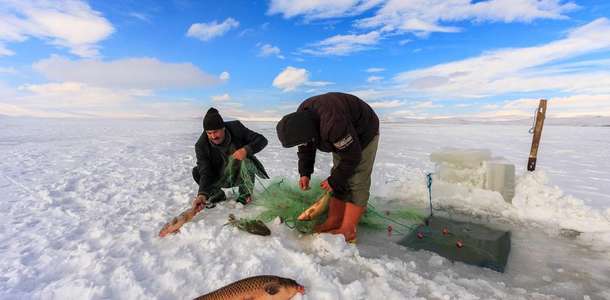 Çıldır Gölü’nde buzda balık avlayın